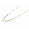 Collier Boheme Acier Doré 3 Chaines 46/48/50 + 3 cm Et Résine