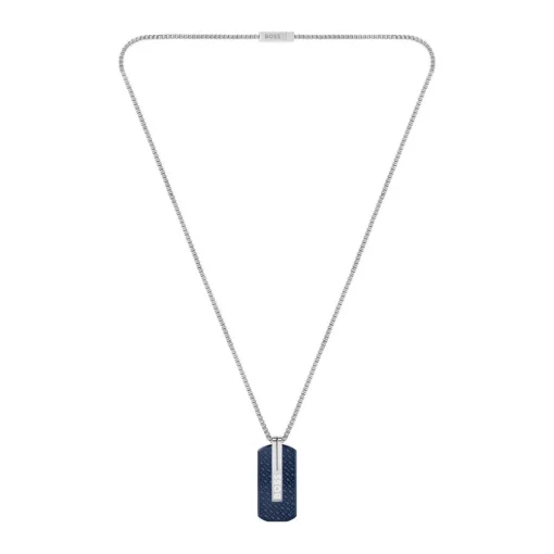 Collier Boss Bijoux Homme avec Pendentif Bleu