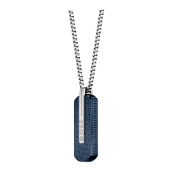 Collier Boss Bijoux Homme avec Pendentif Bleu
