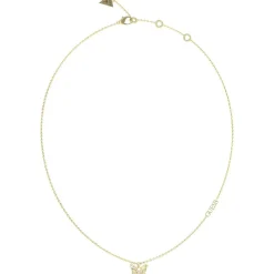Collier Chrysalis Acier Doré Et Papillon Pavé De Zircons Cubiques