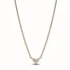 Collier Cœur Trois Pierres - Pandora Timeless Doré