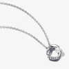 Collier en argent sterling avec perle d'eau douce de culture traitée blanche et zircon cubique transparent
