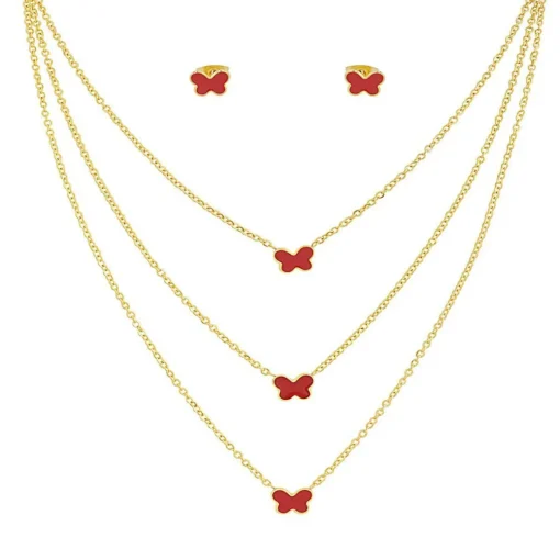 Collier et pendentif Femme Edforce 226-0046-S - Acier Doré