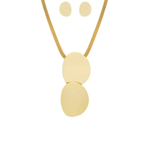 Collier et pendentif Femme Edforce 00-0279-S - Acier Doré