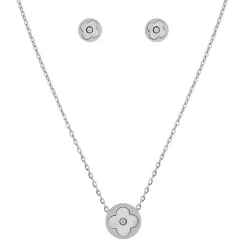 Collier et pendentif Femme Edforce 274-0036-S - Acier Argenté