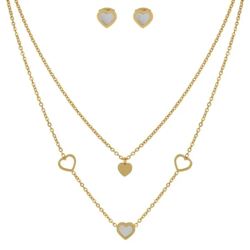 Collier et pendentif Femme Edforce 337-0311-S - Acier Doré
