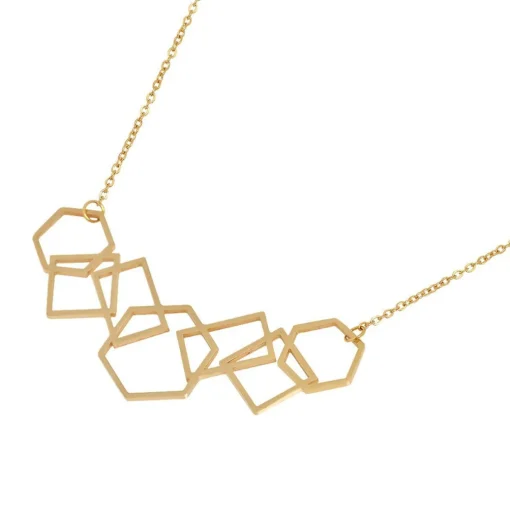 Collier et pendentif Femme Edforce 376-0011-S - Acier Doré