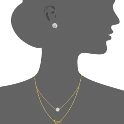 Collier et pendentif Femme Edforce 165-0155-S - Acier Doré
