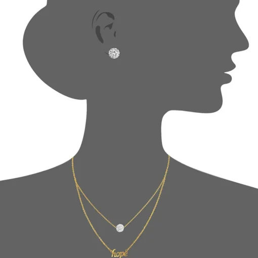 Collier et pendentif Femme Edforce 165-0155-S - Acier Doré