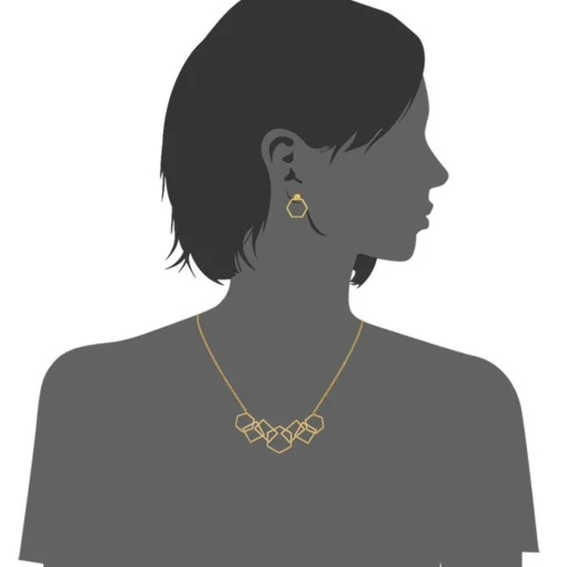 Collier et pendentif Femme Edforce 376-0011-S - Acier Doré