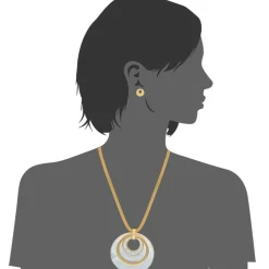 Collier et pendentif Femme Edforce 93-0840-S - Acier Doré