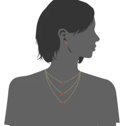 Collier et pendentif Femme Edforce 226-0046-S - Acier Doré