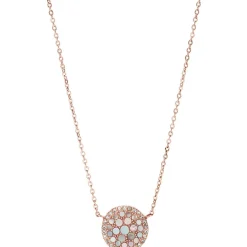 Collier et pendentif Fossil JF01740791 - Collier et pendentif Rosé Cristaux Nacre Femme