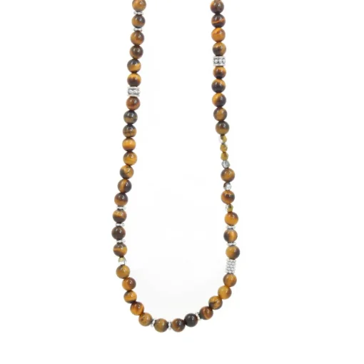 Collier et pendentif Les Interchangeables A60205 - Sautoir Bobo Chic Oeil du Tigre Femme