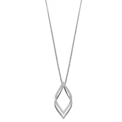 Collier et pendentif Lotus Silver Pure Essentiel LP1791-1-1 - Collier et pendentif Argent Deux Losanges 32mm Femme