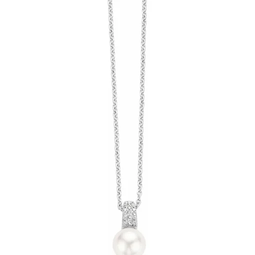 Collier et pendentif Ti Sento Liberation 3877PW-42 - Collier et pendentif Perle Blanche Cristaux Femme