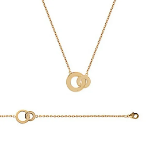 Collier fantaisie double rond Femme plaqué or Maison de la Bijouterie UYZZ6445