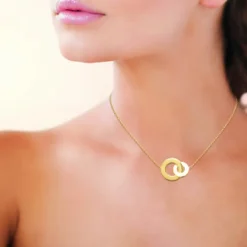 Collier fantaisie double rond Femme plaqué or Maison de la Bijouterie UYZZ6445