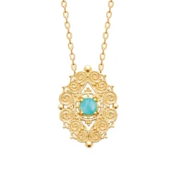 Collier fantaisie femme amazonite plaqué or Maison de la Bijouterie UW404345