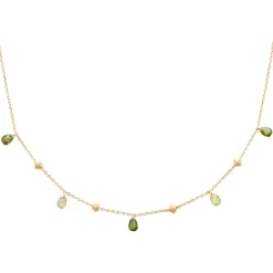 Collier fantaisie femme cristal vert plaqué or Maison de la Bijouterie UW404Y45
