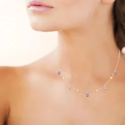 Collier fantaisie femme cristal violet plaqué or Maison de la Bijouterie UW404Z45