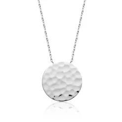 Collier fantaisie pendentif martelé Femme Argent Maison de la Bijouterie WYZ60045