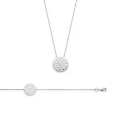 Collier fantaisie pendentif martelé Femme Argent Maison de la Bijouterie WYZ60045
