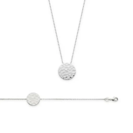 Collier fantaisie pendentif martelé Femme Argent Maison de la Bijouterie WYZ60045