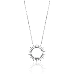 Collier fantaisie soleil Femme argent Maison de la Bijouterie WYZ60Y45