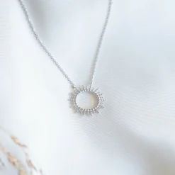 Collier fantaisie soleil Femme argent Maison de la Bijouterie WYZ60Y45