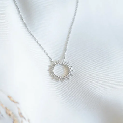 Collier fantaisie soleil Femme argent Maison de la Bijouterie WYZ60Y45