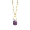 Collier femme amethyste plaqué or Maison de la Bijouterie UW403V45