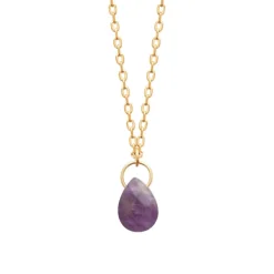 Collier femme amethyste plaqué or Maison de la Bijouterie UW403V45