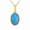Collier femme Angèle M - B2458-TURQUOISE Métal Doré