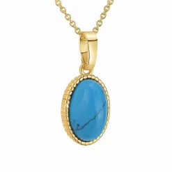 Collier femme Angèle M - B2458-TURQUOISE Métal Doré