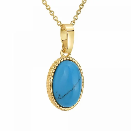 Collier femme Angèle M - B2458-TURQUOISE Métal Doré