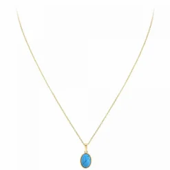 Collier femme Angèle M - B2458-TURQUOISE Métal Doré