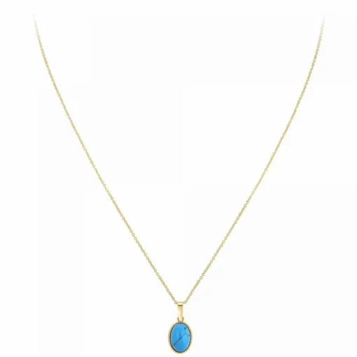 Collier femme Angèle M - B2458-TURQUOISE Métal Doré