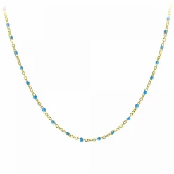 Collier femme Angèle M B2394-BLEU - Acier Doré