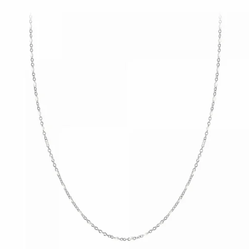 Collier femme Angèle M B2380-BLANC - Acier Argent