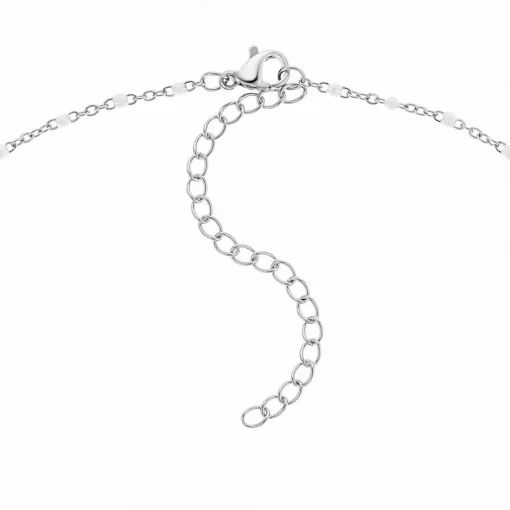 Collier femme Angèle M B2380-BLANC - Acier Argent