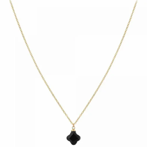 Collier femme Angèle M B2481-NOIR - Métal Doré