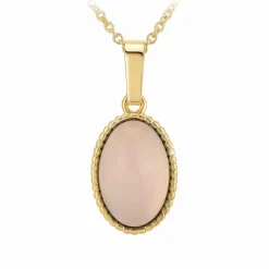 Collier femme Angèle M B2458-ROSE-QUARTZ - Métal Doré