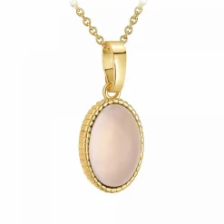 Collier femme Angèle M B2458-ROSE-QUARTZ - Métal Doré