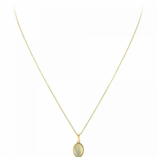 Collier femme Angèle M B2458-WHITE-ONYX - Métal Doré