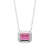 Collier femme argent pendentif oz et pierre rose Maison de la Bijouterie VW3W0545