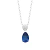 Collier femme argent pendentif pierre bleue Maison de la Bijouterie VW366Y45