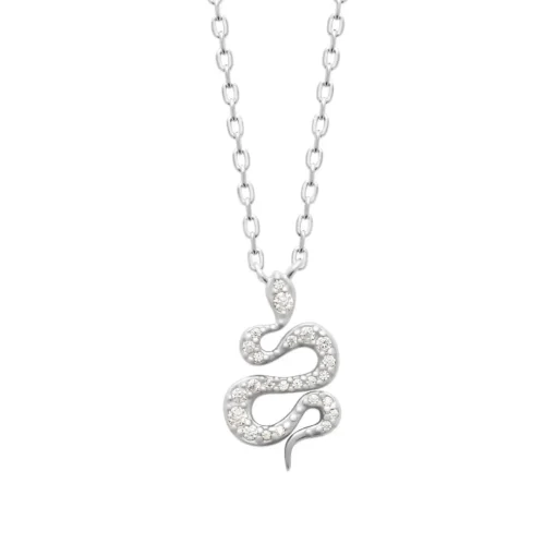 Collier femme argent pendentif serpent oxyde Maison de la Bijouterie VW3W6045