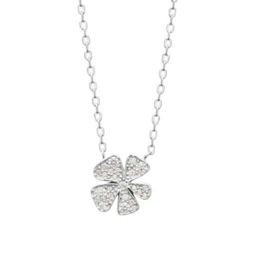 Collier femme argent pendentif trèfle oxyde Maison de la Bijouterie VW3W5W45