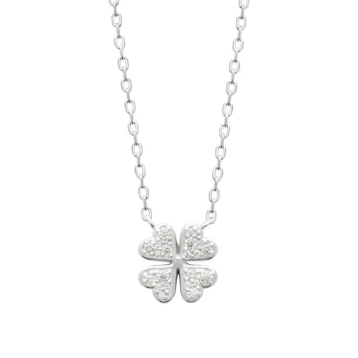Collier femme argent pendentif trèfle oxyde Maison de la Bijouterie VW3W5645